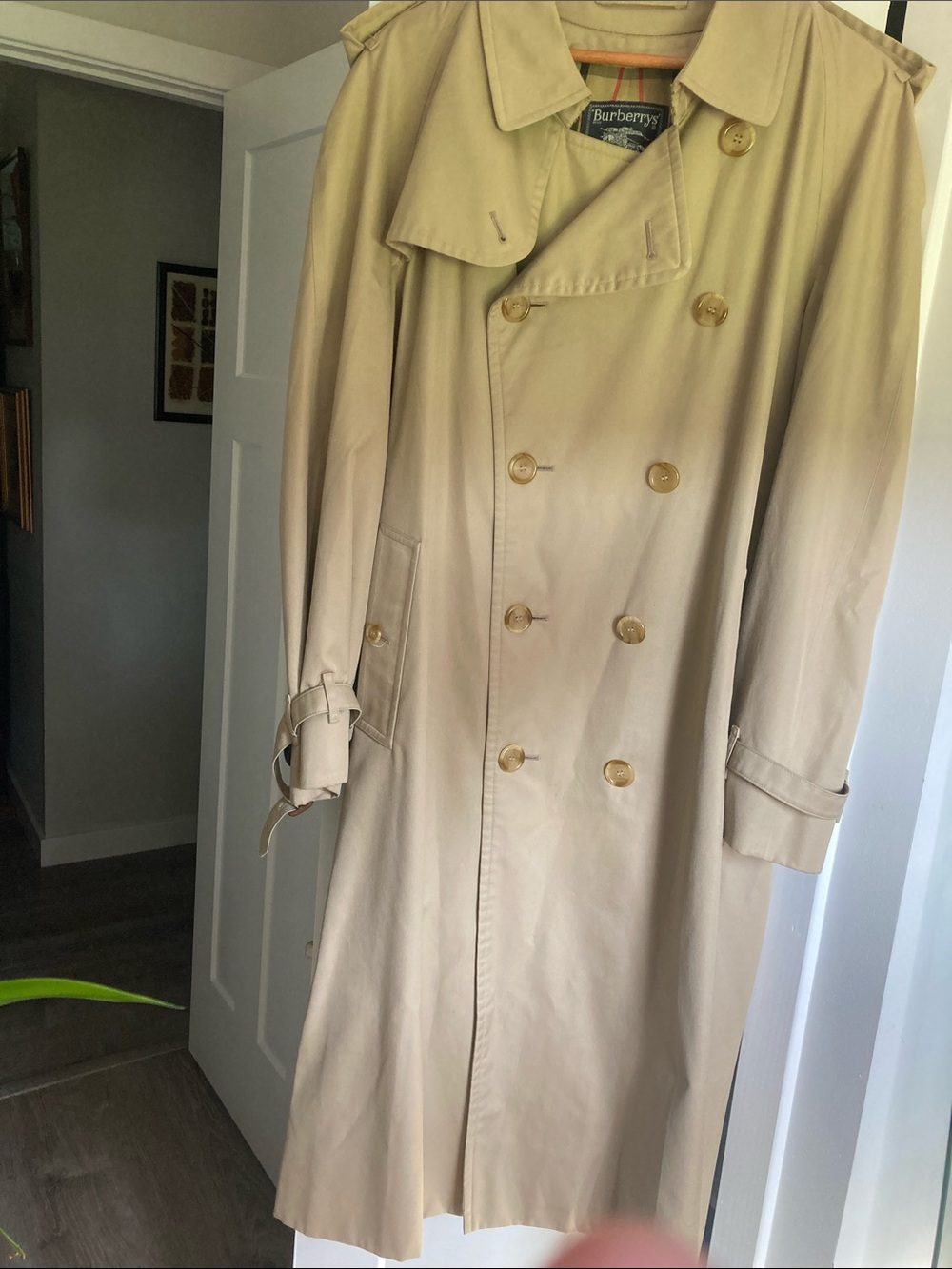 Vintage (pre 1999) Burberry Beige Double-Breasted Trench Coat